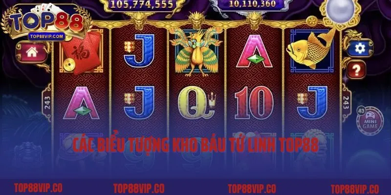 Các biểu tượng Kho Báu Tứ Linh Top88 tăng cơ hội chiến thắng